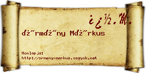 Örmény Márkus névjegykártya